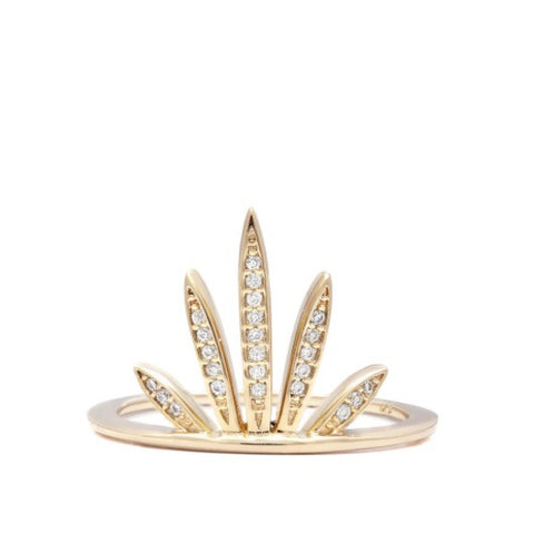 Pavé Fan Ring - Gold