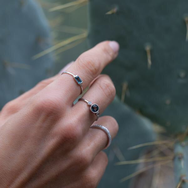 Channel Ring Blue Topaz/Silver