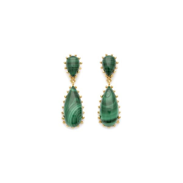 Damas Earrings - Malachite