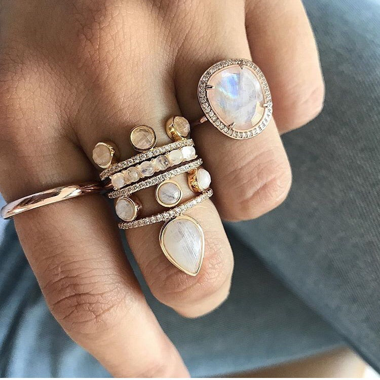 Teardrop Stacking Ring - Labradorite