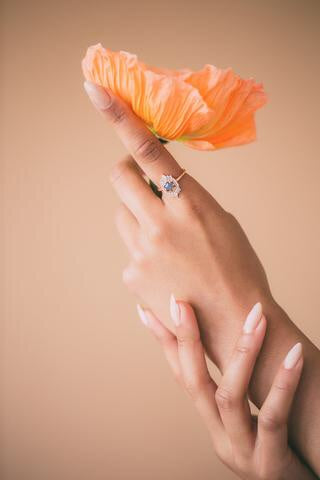 Medina Ring - Labradorite/Rose Gold