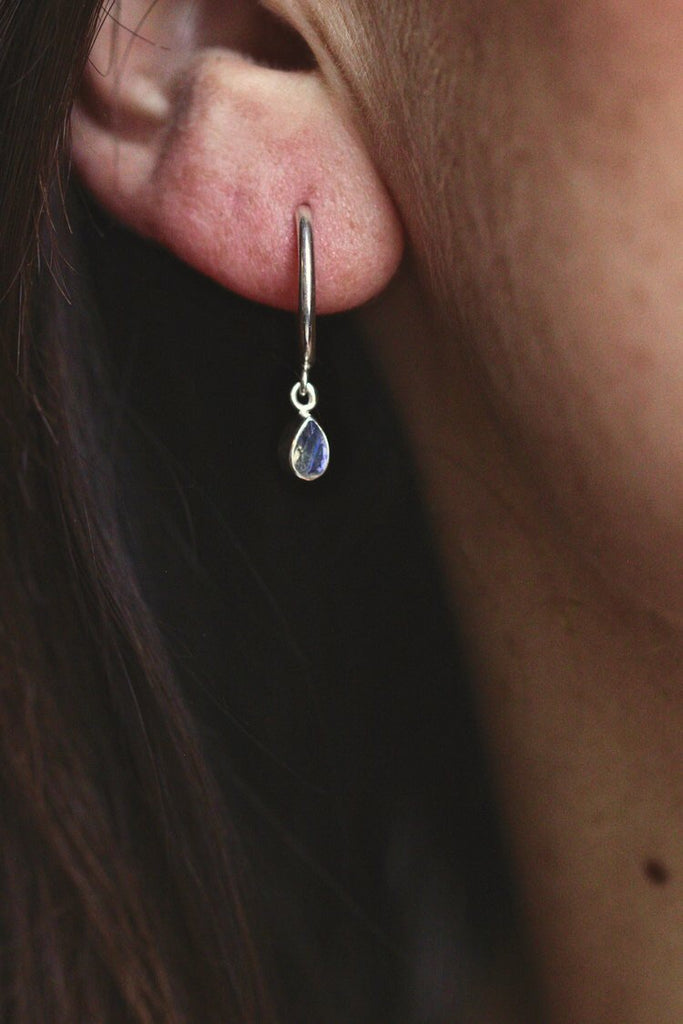 Uluru Hoops - Labradorite/Silver