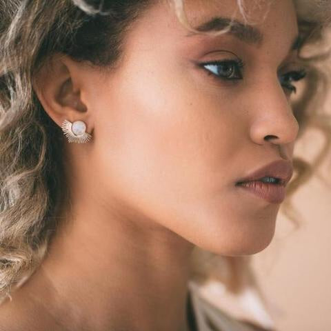 Pegasus Studs - Moonstone/Gold