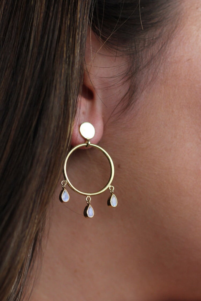 Frida Hoops - Moonstone/Gold