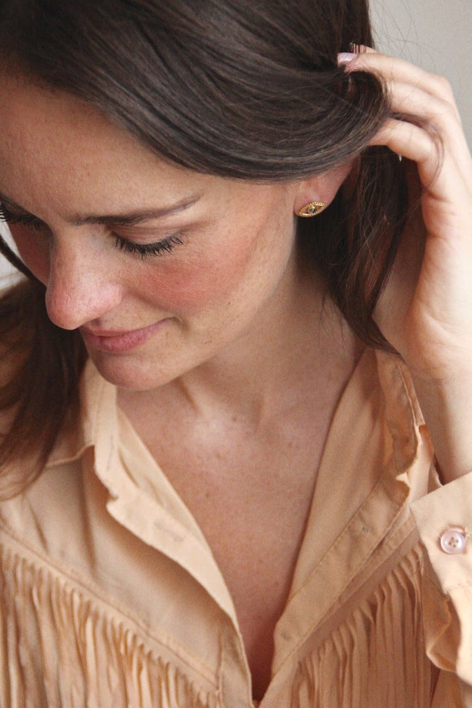 Dendera Studs - Labradorite/Gold