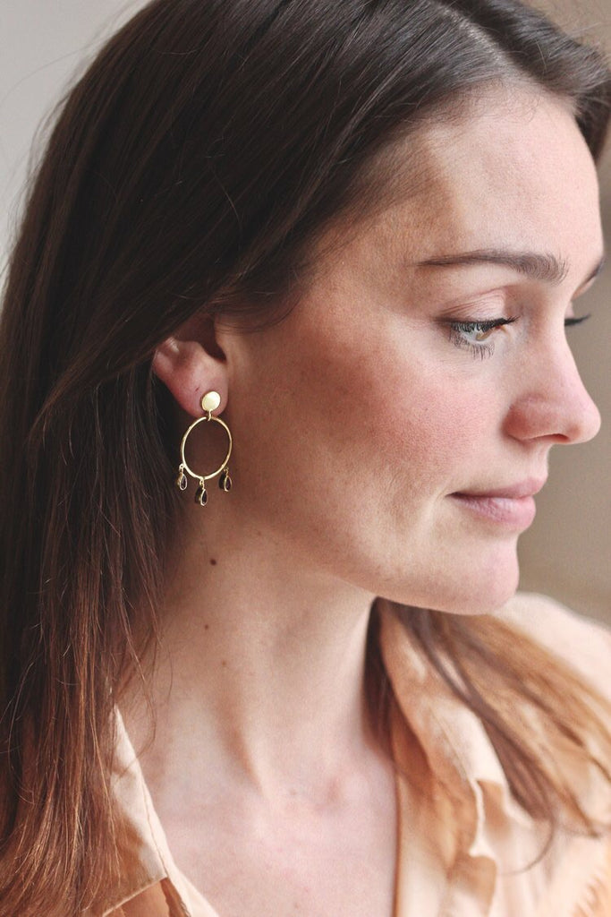 Frida Hoops - Rhodolite/Gold