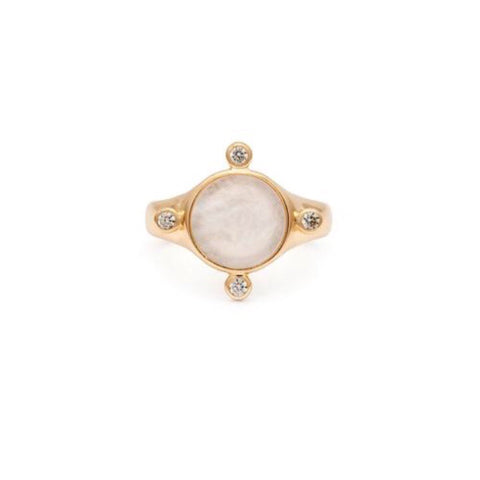 Orbit Signet Ring - Mother of Pearl/Gold