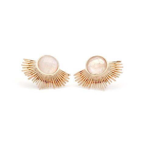 Pegasus Studs - Moonstone/Gold