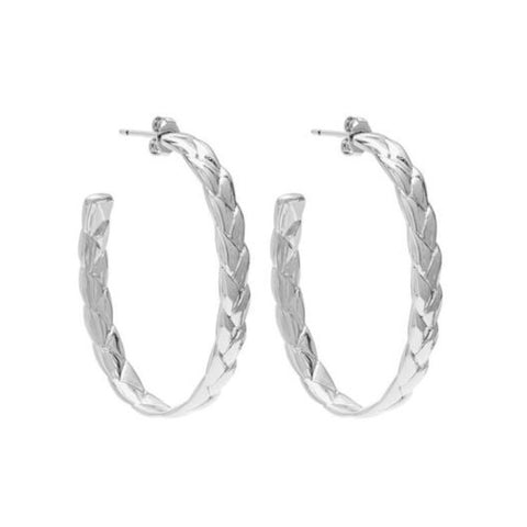 Braided Hoop Silver