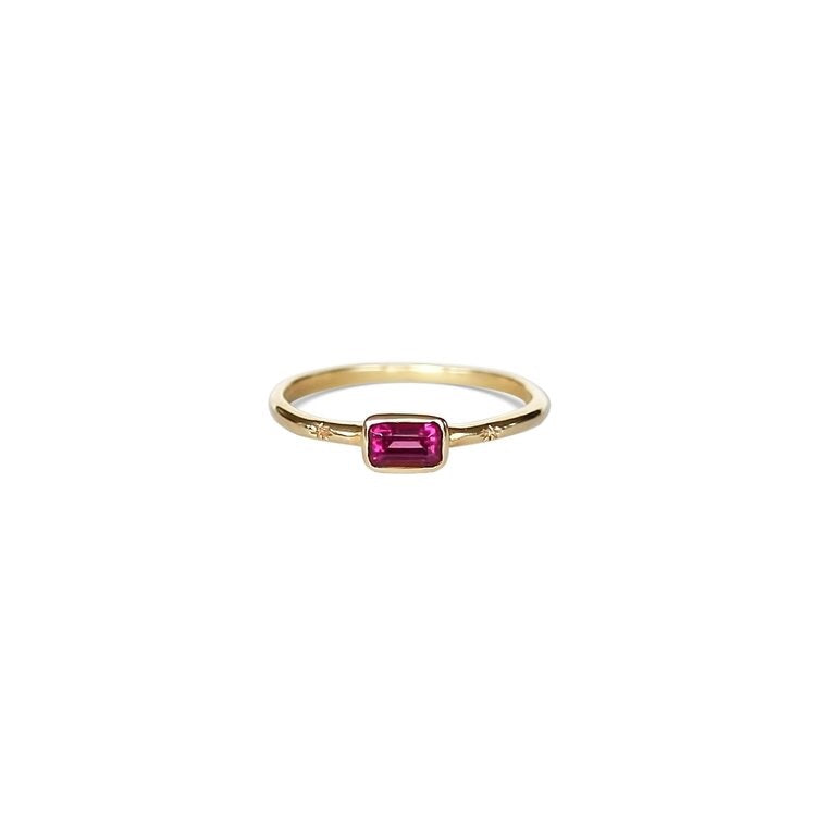Medina Stacking Ring - Rhodolite/Gold