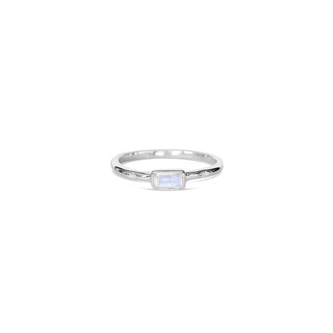 Medina Stacking Ring - Moonstone/Silver