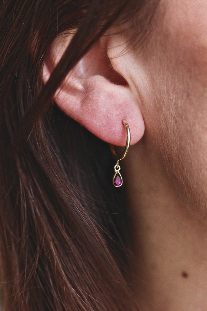 Uluru Hoops - Rhodolite/Gold
