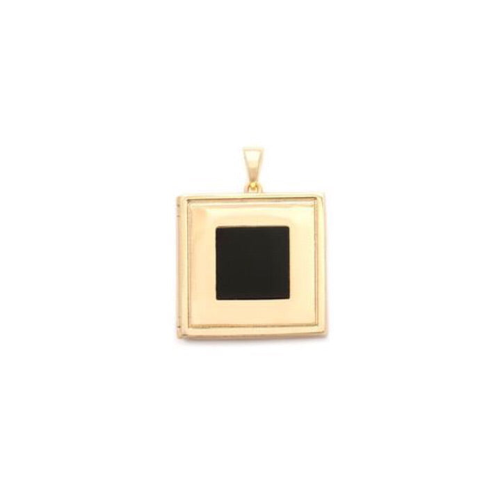 Aspen Locket - Black Onyx/Gold