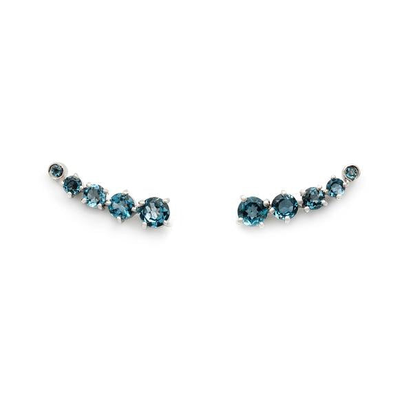 Celeste Climber Earrings - London Blue Topaz/Silver
