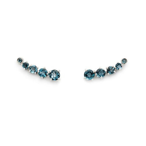 Celeste Climber Earrings - London Blue Topaz/Silver