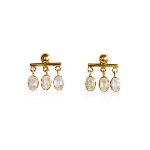 Disco Earrings - Moonstone/Gold