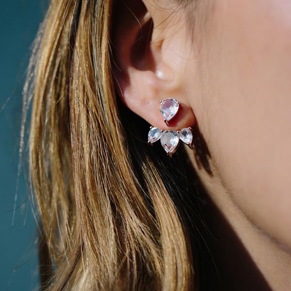 Sunny Rosegold White Topaz Ear Jackets
